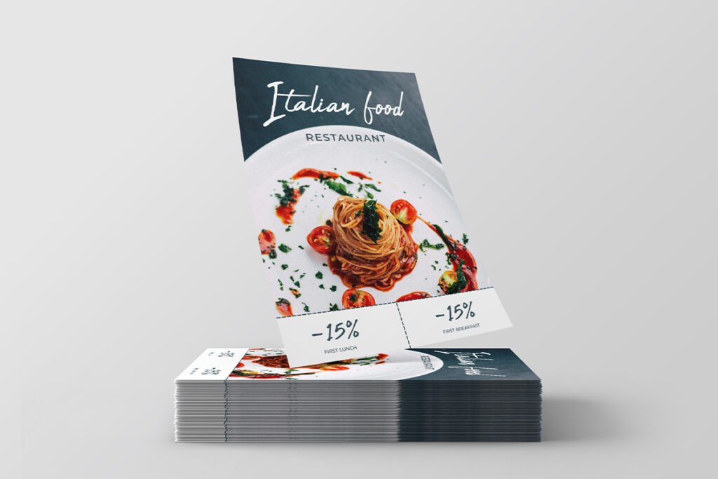 Chroma Online Druckerei blog Perforierte Flyer für Restaurants - eine Möglichkeit, Speisekarten und Rabatte zu präsentieren